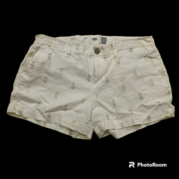 Old Navy pineapple print linen blend shorts women size 6 - Picture 1 of 4